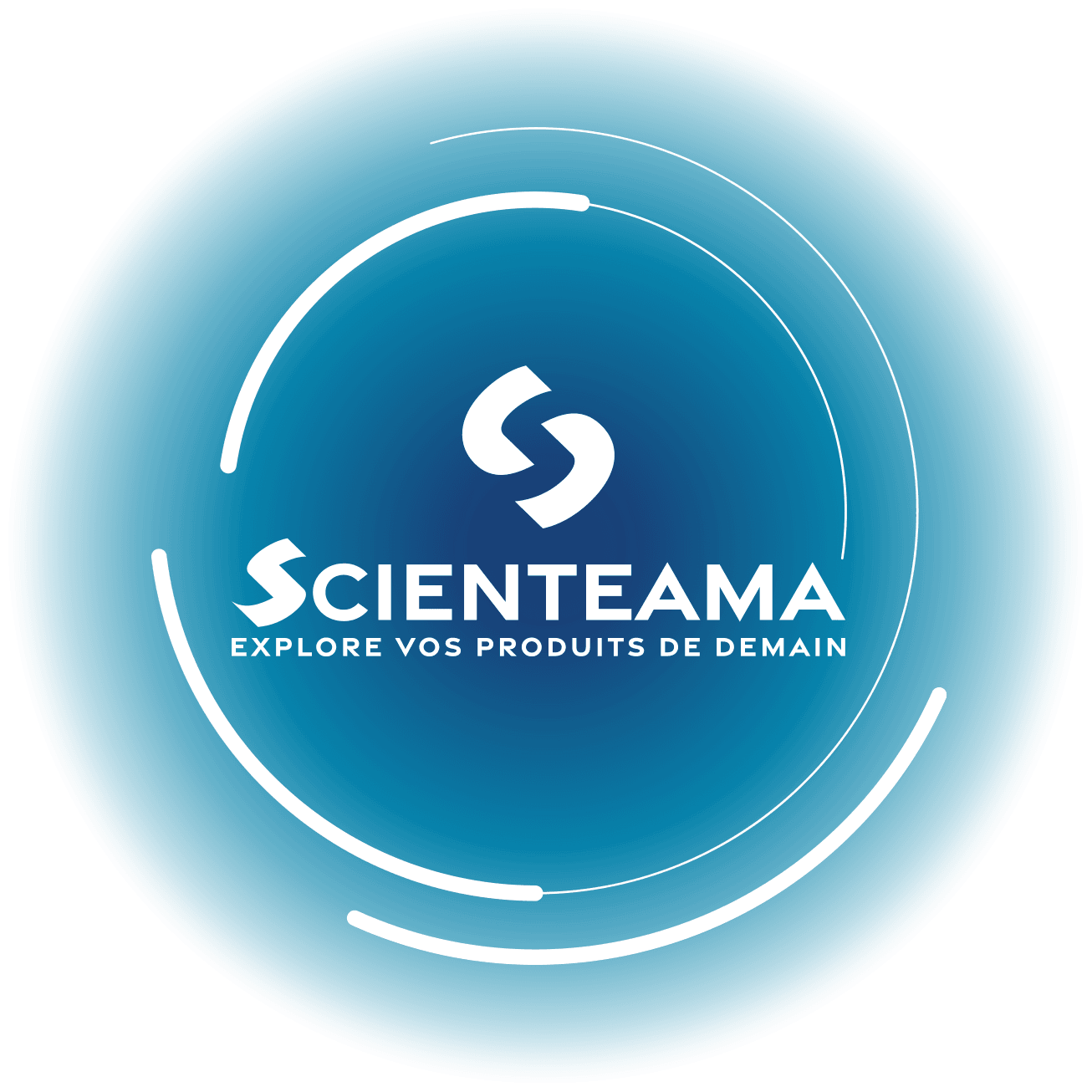 logo scienteama halo bleu